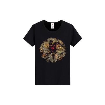 Chinese Dragon Rhinestone T-shirt