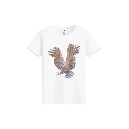 Eagle Print Rhinestone T-shirt