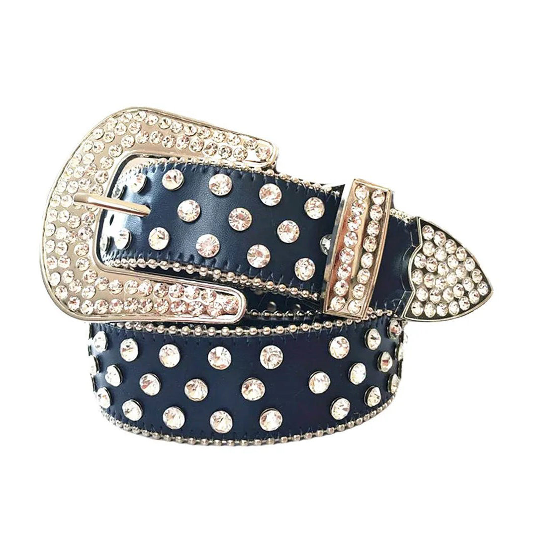 Gold Rhinestone Belt With Black Strap