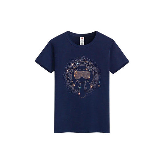 Cartoon Print Rhinestone T-shirt