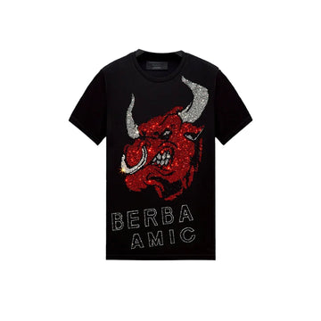 Bull Printed Rhinestone T-shirt