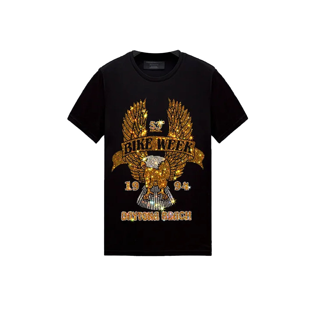 Eagle Wing Biker Rhinestone T-shirt