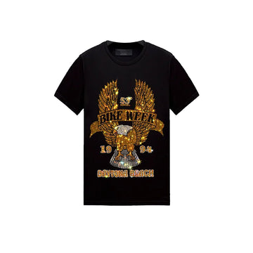 Eagle Wing Biker Rhinestone T-shirt