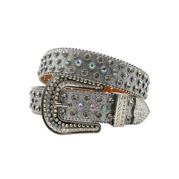 Silver Strap with Rainbow Crystals Rhinestone Belt