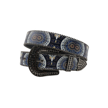 Black Buckle Eye Catching Strap With Studdent Rhinestone Belt
