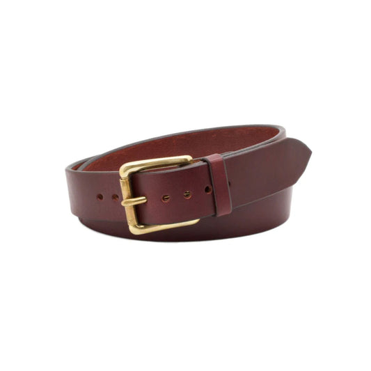 Men's Red And Brown Tone Classic Merlot Leather Belt-Men Leather Belts-Premium Leather Store