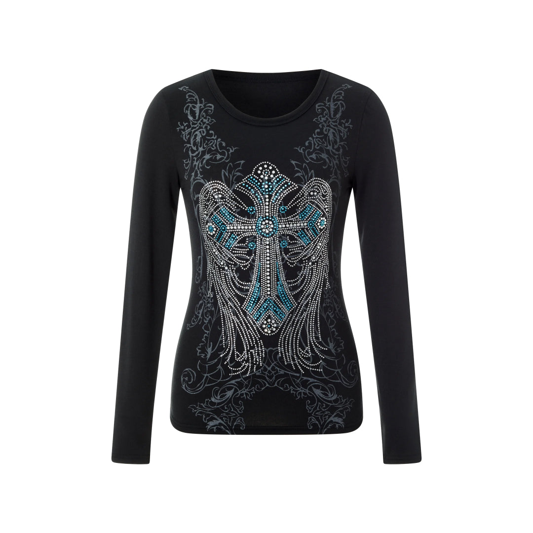 Cowboy Hat Printed Rhinestone Shirts