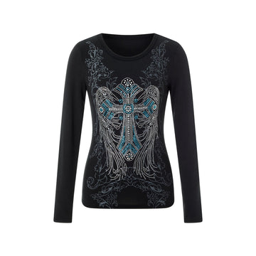 Cowboy Hat Printed Rhinestone Shirts