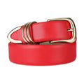 Premium Leather Belt with Gold Buckle-Women Leather Belts-Premium Leather Store
