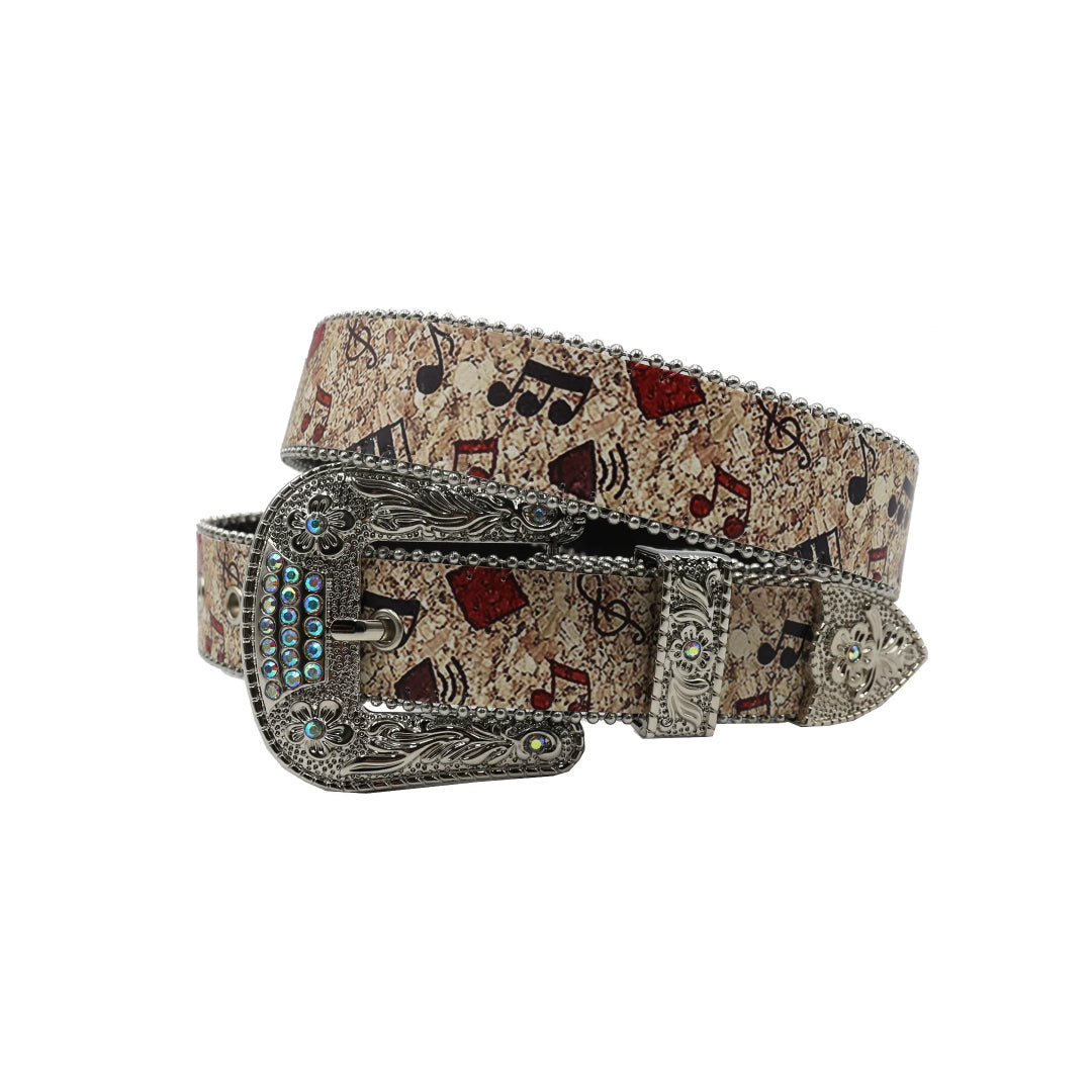 Silver Buckle Glamorous Strap With Blue Studdent Rhinestone Belt