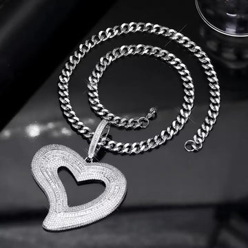 Heart Pendent Rhinestone Necklace