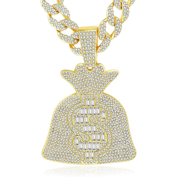 Dollar Bag Rhinestone Necklace