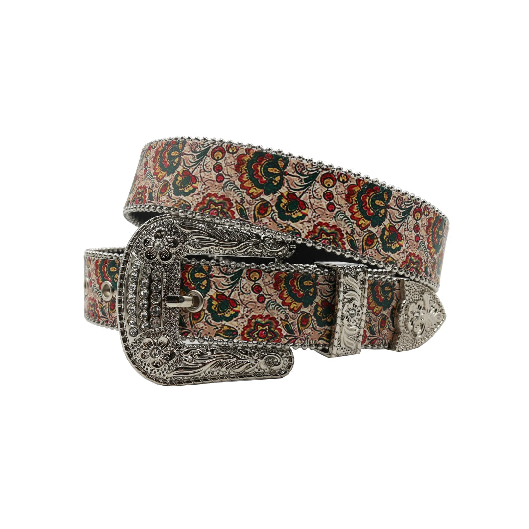 Wide Buckle Colorfull Design Strap Luxurious Rhinestone Belt