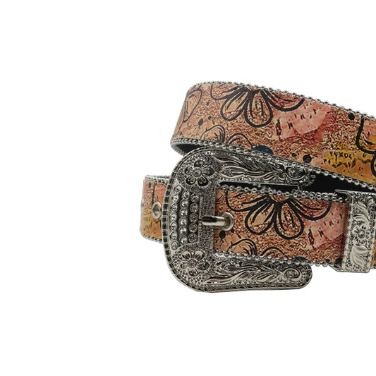 Wide Buckle Sparkle Strap With Silver Studdent Rhinestone Belt