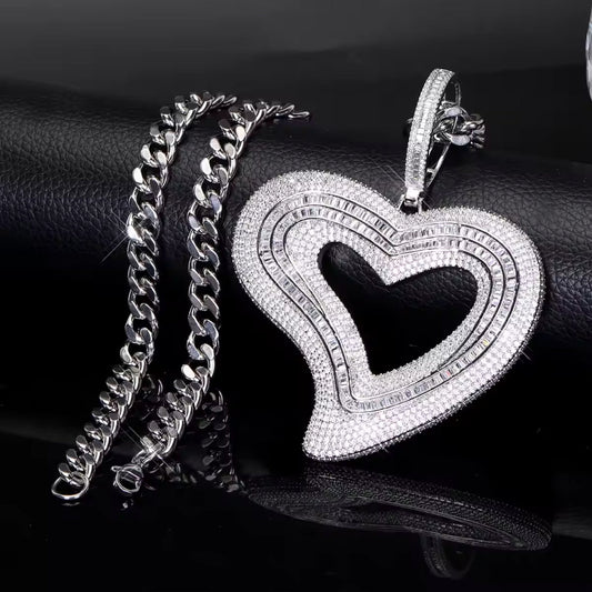 Heart Pendent Rhinestone Necklace