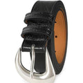 Black Faux Leather Belt with Silver Buckle-Women Leather Belts-Premium Leather Store